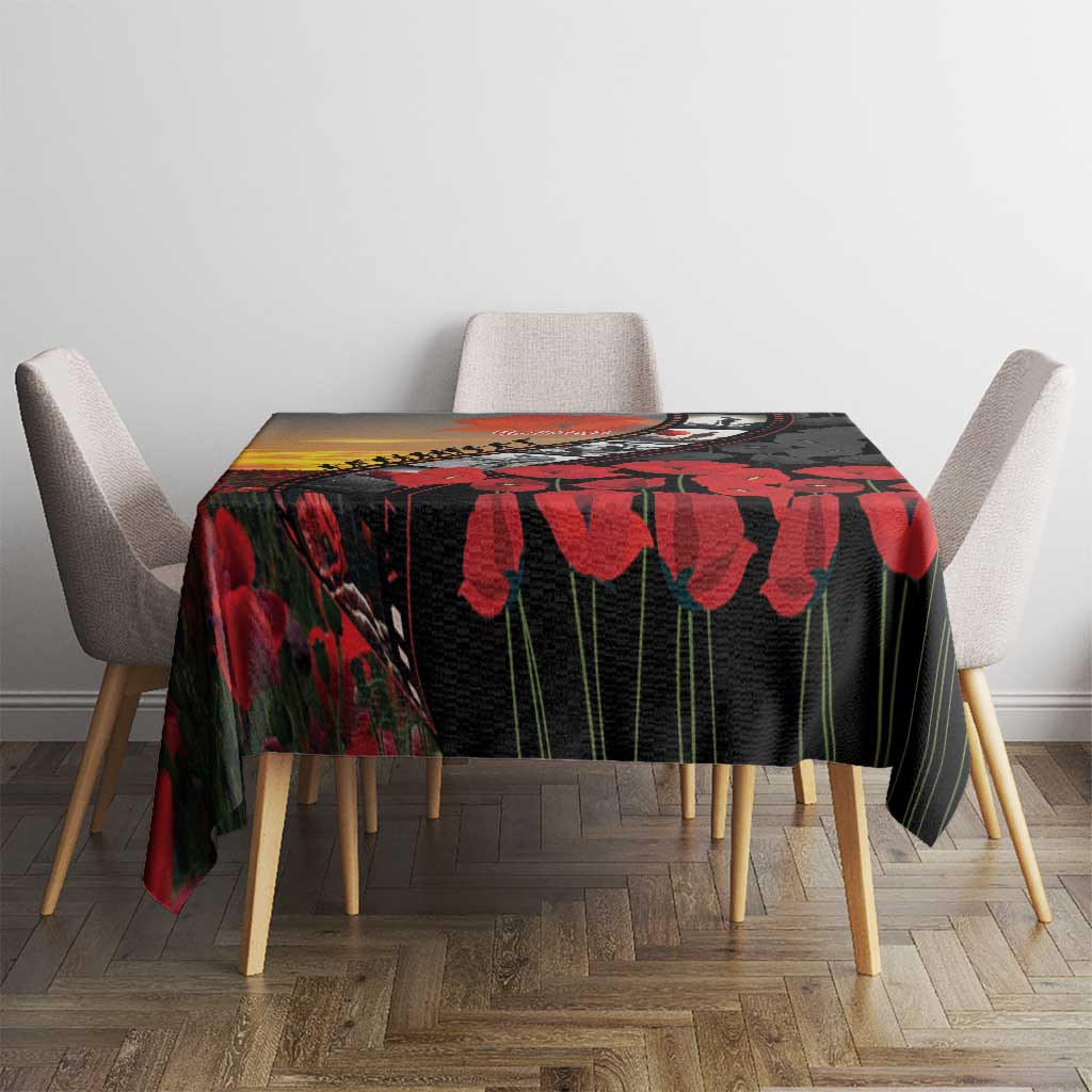 Personalised Remembering ANZAC Lest We Forget Tablecloth Vintage Film Frame Memorial Red Poppy LT9 - Polynesian Pride