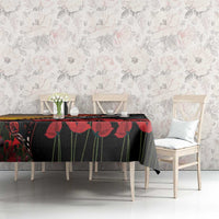 Personalised Remembering ANZAC Lest We Forget Tablecloth Vintage Film Frame Memorial Red Poppy LT9 - Polynesian Pride