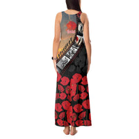 Personalised Remembering ANZAC Lest We Forget Tank Maxi Dress Vintage Film Frame Memorial Red Poppy LT9 - Polynesian Pride
