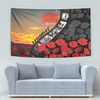 Personalised Remembering ANZAC Lest We Forget Tapestry Vintage Film Frame Memorial Red Poppy LT9 - Polynesian Pride