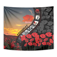 Personalised Remembering ANZAC Lest We Forget Tapestry Vintage Film Frame Memorial Red Poppy LT9 - Polynesian Pride