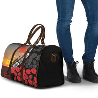 Personalised Remembering ANZAC Lest We Forget Travel Bag Vintage Film Frame Memorial Red Poppy LT9 - Polynesian Pride