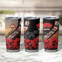 Personalised Remembering ANZAC Lest We Forget Tumbler Cup Vintage Film Frame Memorial Red Poppy LT9 - Polynesian Pride
