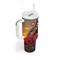 Personalised Remembering ANZAC Lest We Forget Tumbler With Handle Vintage Film Frame Memorial Red Poppy LT9 - Polynesian Pride