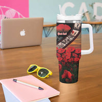 Personalised Remembering ANZAC Lest We Forget Tumbler With Handle Vintage Film Frame Memorial Red Poppy LT9 - Polynesian Pride