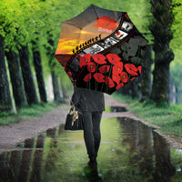 Personalised Remembering ANZAC Lest We Forget Umbrella Vintage Film Frame Memorial Red Poppy LT9 - Polynesian Pride