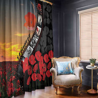 Personalised Remembering ANZAC Lest We Forget Window Curtain Vintage Film Frame Memorial Red Poppy LT9 - Polynesian Pride