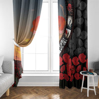 Personalised Remembering ANZAC Lest We Forget Window Curtain Vintage Film Frame Memorial Red Poppy LT9 - Polynesian Pride