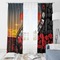 Personalised Remembering ANZAC Lest We Forget Window Curtain Vintage Film Frame Memorial Red Poppy LT9 - Polynesian Pride