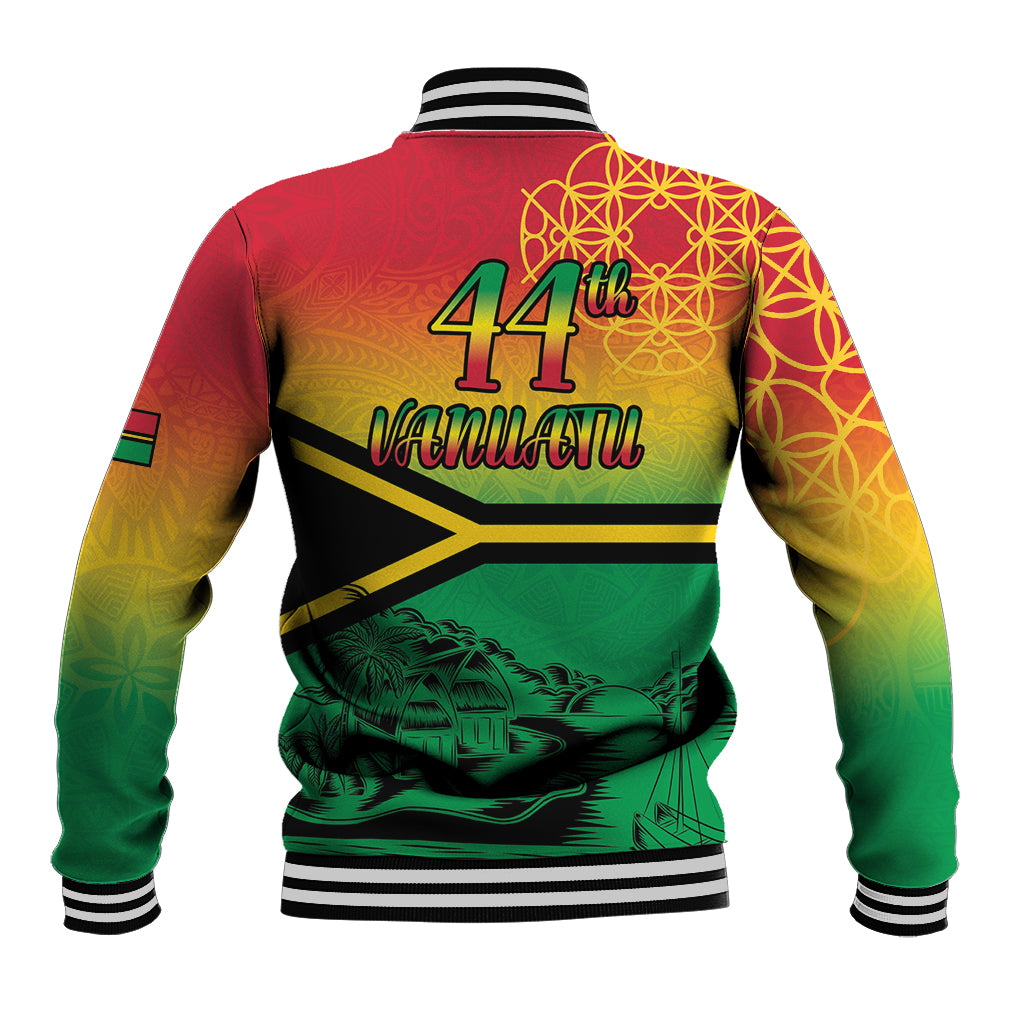 Hapi 44th Indipendens Dei Vanuatu Baseball Jacket Yumi 1980 with Vanuatuan Beach Landscape LT9 - Polynesian Pride