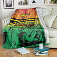Hapi 44th Indipendens Dei Vanuatu Blanket Yumi 1980 with Vanuatuan Beach Landscape LT9 Reggae - Polynesian Pride