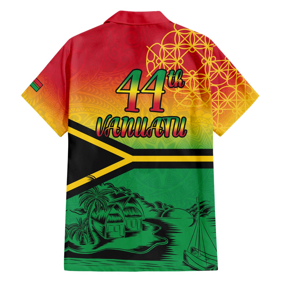 Hapi 44th Indipendens Dei Vanuatu Hawaiian Shirt Yumi 1980 with Vanuatuan Beach Landscape LT9 - Polynesian Pride