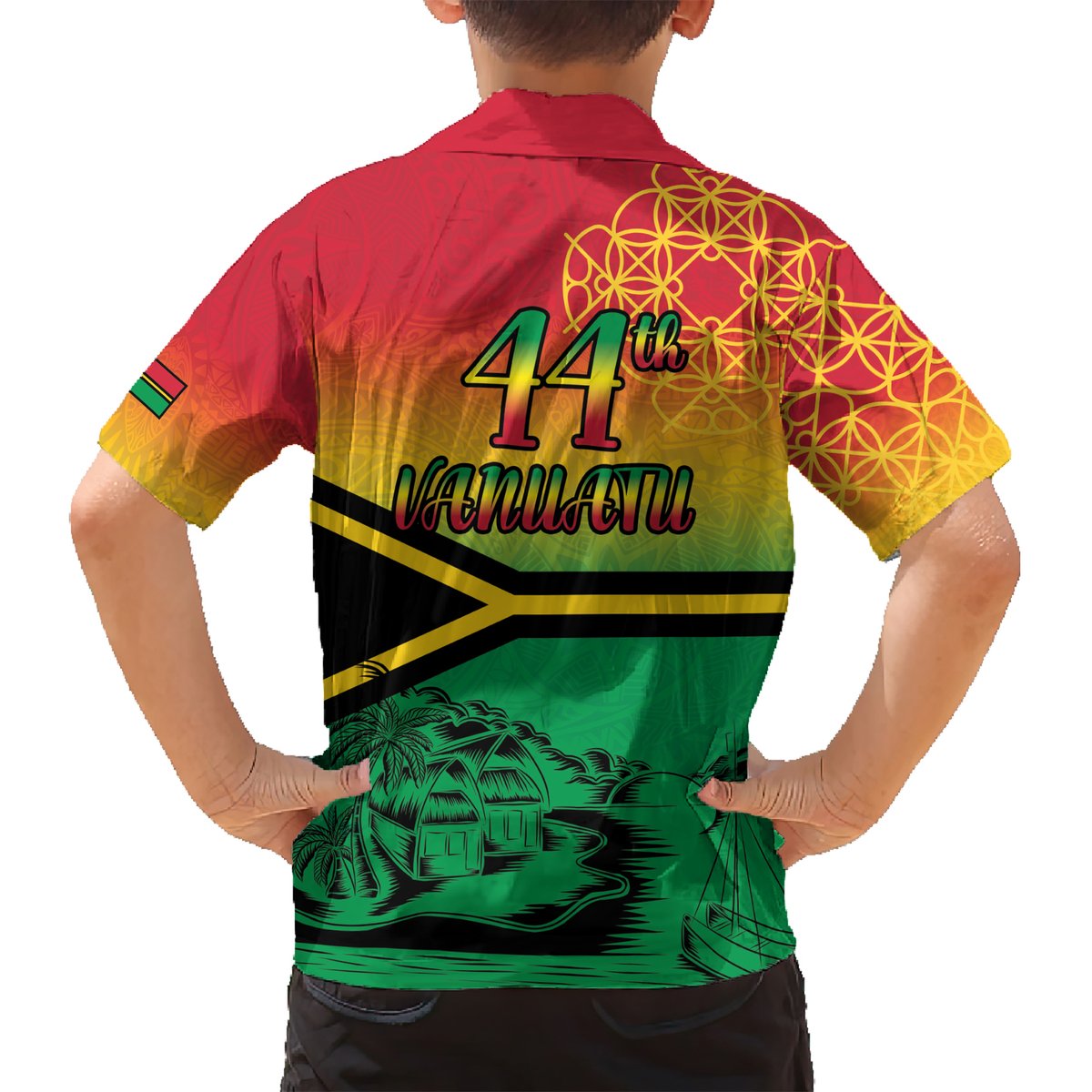 Hapi 44th Indipendens Dei Vanuatu Hawaiian Shirt Yumi 1980 with Vanuatuan Beach Landscape LT9 - Polynesian Pride