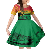 Hapi 44th Indipendens Dei Vanuatu Kid Short Sleeve Dress Yumi 1980 with Vanuatuan Beach Landscape