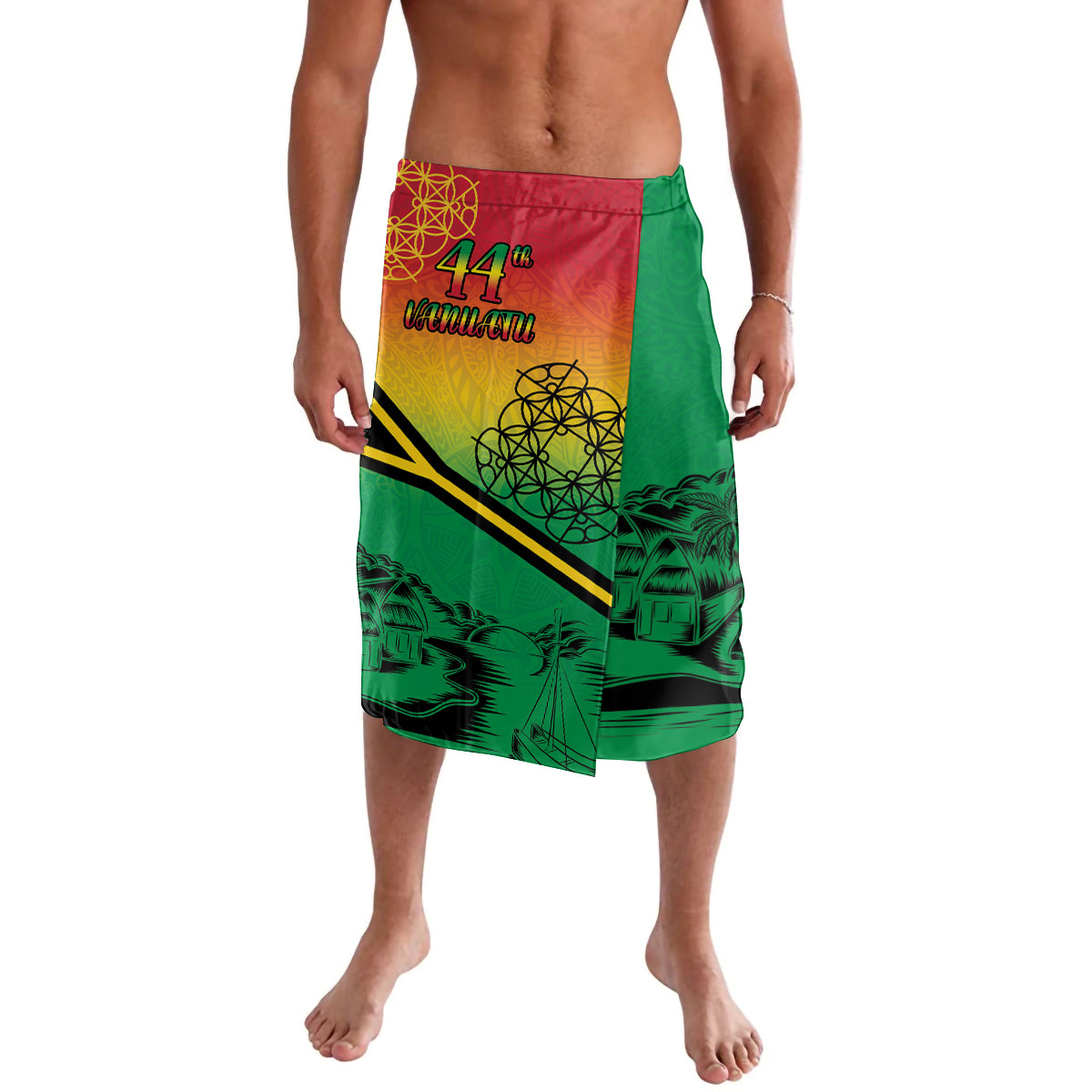 Hapi 44th Indipendens Dei Vanuatu Lavalava Yumi 1980 with Vanuatuan Beach Landscape LT9 Reggae - Polynesian Pride