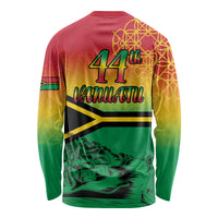 Hapi 44th Indipendens Dei Vanuatu Long Sleeve Shirt Yumi 1980 with Vanuatuan Beach Landscape