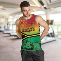 Hapi 44th Indipendens Dei Vanuatu Men Tank Top Yumi 1980 with Vanuatuan Beach Landscape LT9 Reggae - Polynesian Pride