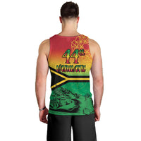 Hapi 44th Indipendens Dei Vanuatu Men Tank Top Yumi 1980 with Vanuatuan Beach Landscape LT9 - Polynesian Pride