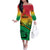 Hapi 44th Indipendens Dei Vanuatu Off The Shoulder Long Sleeve Dress Yumi 1980 with Vanuatuan Beach Landscape