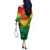 Hapi 44th Indipendens Dei Vanuatu Off The Shoulder Long Sleeve Dress Yumi 1980 with Vanuatuan Beach Landscape