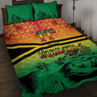 Hapi 44th Indipendens Dei Vanuatu Quilt Bed Set Yumi 1980 with Vanuatuan Beach Landscape LT9 Reggae - Polynesian Pride