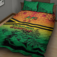 Hapi 44th Indipendens Dei Vanuatu Quilt Bed Set Yumi 1980 with Vanuatuan Beach Landscape LT9 - Polynesian Pride