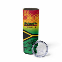 Hapi 44th Indipendens Dei Vanuatu Skinny Tumbler Yumi 1980 with Vanuatuan Beach Landscape LT9 - Polynesian Pride