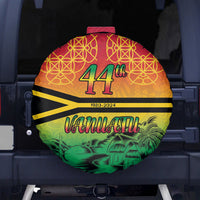 Hapi 44th Indipendens Dei Vanuatu Spare Tire Cover Yumi 1980 with Vanuatuan Beach Landscape LT9 - Polynesian Pride