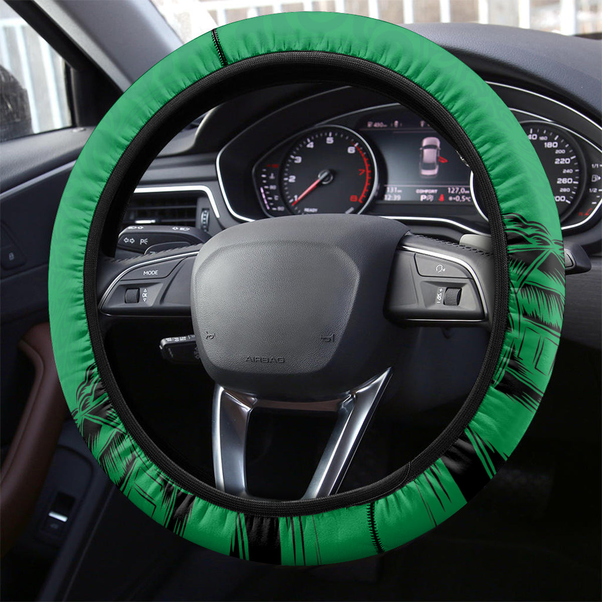 Hapi 44th Indipendens Dei Vanuatu Steering Wheel Cover Yumi 1980 with Vanuatuan Beach Landscape LT9 - Polynesian Pride
