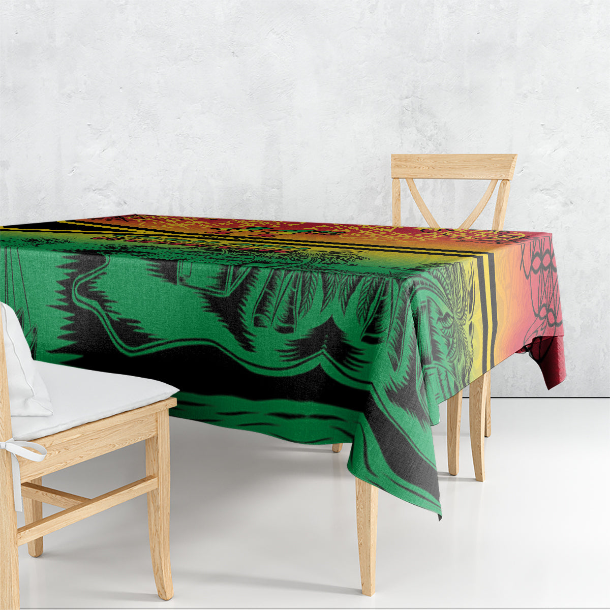 Hapi 44th Indipendens Dei Vanuatu Tablecloth Yumi 1980 with Vanuatuan Beach Landscape LT9 - Polynesian Pride