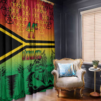 Hapi 44th Indipendens Dei Vanuatu Window Curtain Yumi 1980 with Vanuatuan Beach Landscape LT9 - Polynesian Pride