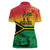 Hapi 44th Indipendens Dei Vanuatu Women Polo Shirt Yumi 1980 with Vanuatuan Beach Landscape