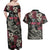 Personalized Japanese Kitsune Mask Couples Matching Off Shoulder Maxi Dress and Hawaiian Shirt With Polynesian Arty Style