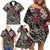 Personalized Japanese Kitsune Mask Family Matching Off Shoulder Short Dress and Hawaiian Shirt With Polynesian Arty Style