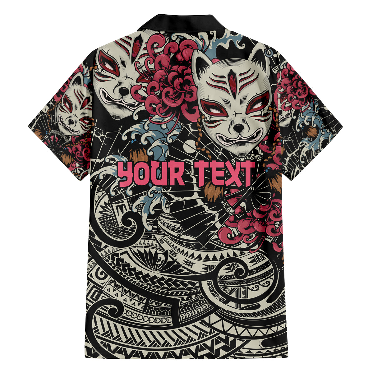 Personalized Japanese Kitsune Mask Family Matching Tank Maxi Dress and Hawaiian Shirt With Polynesian Arty Style LT9 - Polynesian Pride