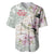 Personalized Japanese Shirasagi Bird Baseball Jersey Sakura and Hibiscus Polynesian Pattern