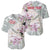 Personalized Japanese Shirasagi Bird Baseball Jersey Sakura and Hibiscus Polynesian Pattern