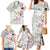 Personalized Japanese Shirasagi Bird Family Matching Mermaid Dress and Hawaiian Shirt Sakura and Hibiscus Polynesian Pattern