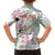 Personalized Japanese Shirasagi Bird Family Matching Off Shoulder Maxi Dress and Hawaiian Shirt Sakura and Hibiscus Polynesian Pattern