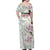 Personalized Japanese Shirasagi Bird Family Matching Off Shoulder Maxi Dress and Hawaiian Shirt Sakura and Hibiscus Polynesian Pattern