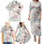 Personalized Japanese Shirasagi Bird Family Matching Puletasi and Hawaiian Shirt Sakura and Hibiscus Polynesian Pattern