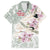 Personalized Japanese Shirasagi Bird Family Matching Puletasi and Hawaiian Shirt Sakura and Hibiscus Polynesian Pattern