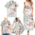 Personalized Japanese Shirasagi Bird Family Matching Summer Maxi Dress and Hawaiian Shirt Sakura and Hibiscus Polynesian Pattern