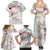 Personalized Japanese Shirasagi Bird Family Matching Summer Maxi Dress and Hawaiian Shirt Sakura and Hibiscus Polynesian Pattern