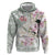 Personalized Japanese Shirasagi Bird Hoodie Sakura and Hibiscus Polynesian Pattern