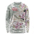 Personalized Japanese Shirasagi Bird Long Sleeve Shirt Sakura and Hibiscus Polynesian Pattern