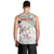 Personalized Japanese Shirasagi Bird Men Tank Top Sakura and Hibiscus Polynesian Pattern