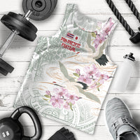 Personalized Japanese Shirasagi Bird Men Tank Top Sakura and Hibiscus Polynesian Pattern LT9 - Polynesian Pride