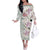 Personalized Japanese Shirasagi Bird Off The Shoulder Long Sleeve Dress Sakura and Hibiscus Polynesian Pattern