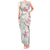 Personalized Japanese Shirasagi Bird Tank Maxi Dress Sakura and Hibiscus Polynesian Pattern